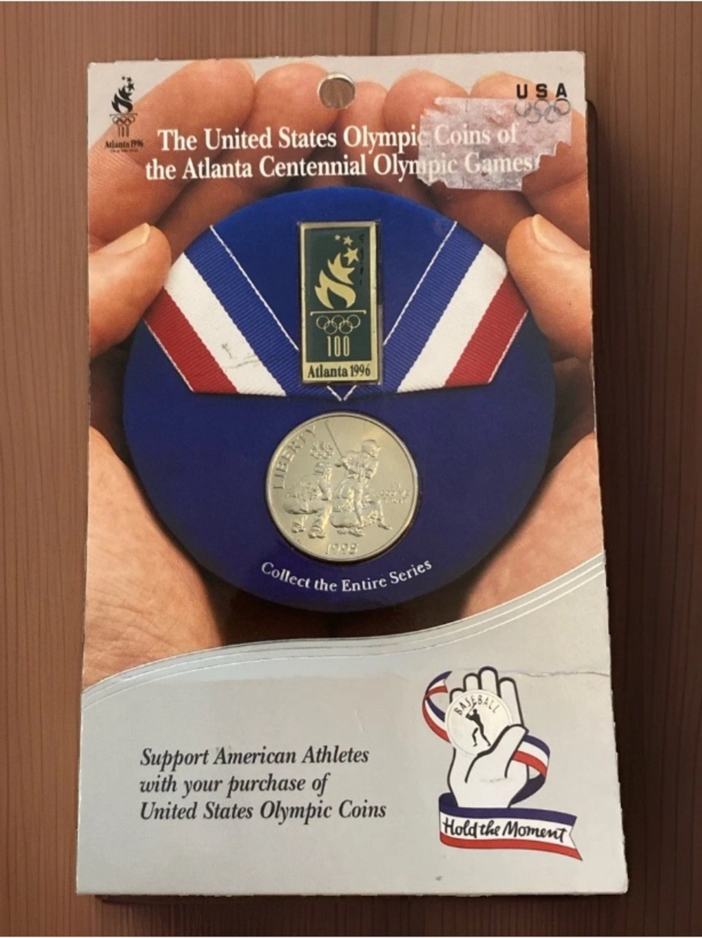 The US Olympic 1995 Coin and 1996 Pin of Atlanta Centennial Olympic Games
